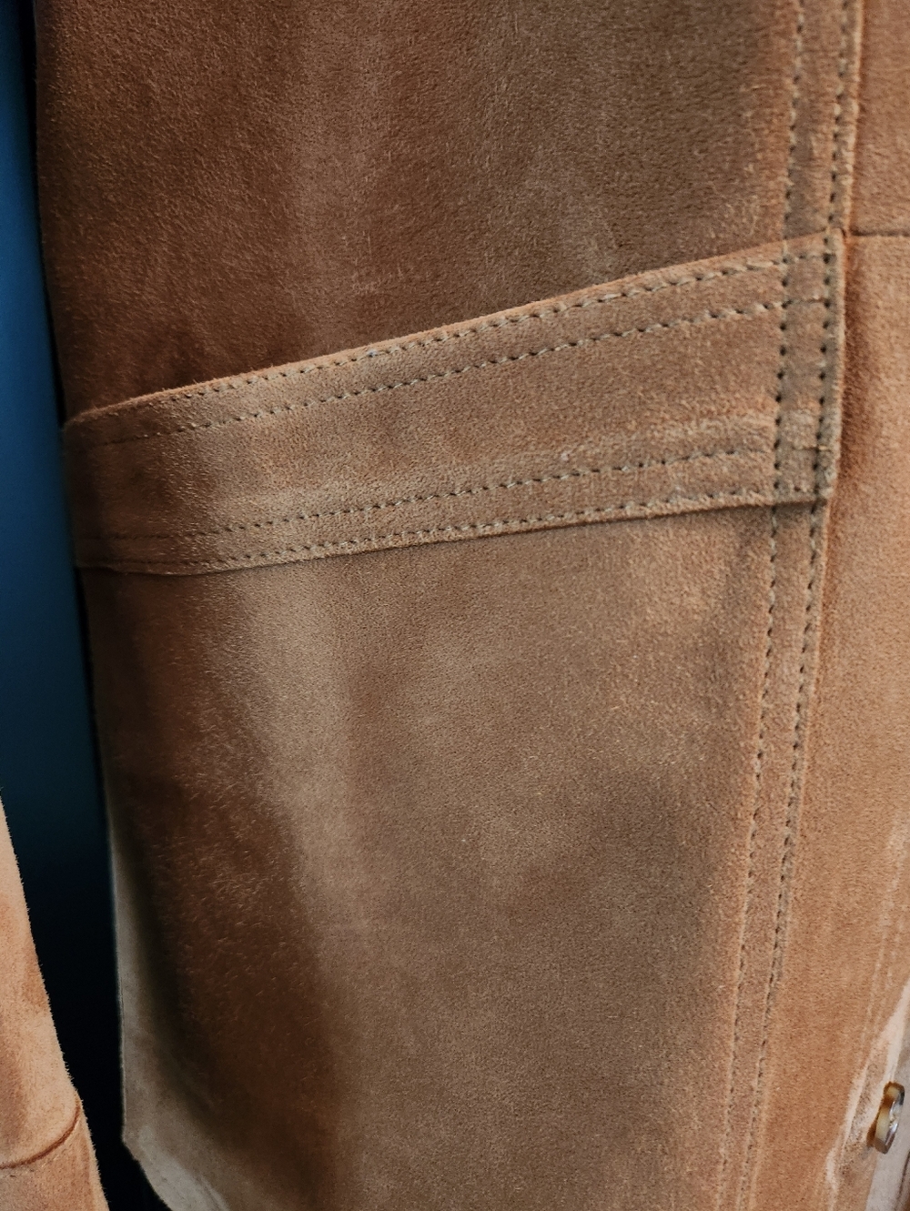 NWT SEZANE Will Jacket Chore Coat in Camel Suede Goat Leather - Sz XS - RARE! - Picture 6 of 10